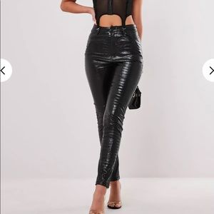 Stassie x Missguided faux leather croc print pants